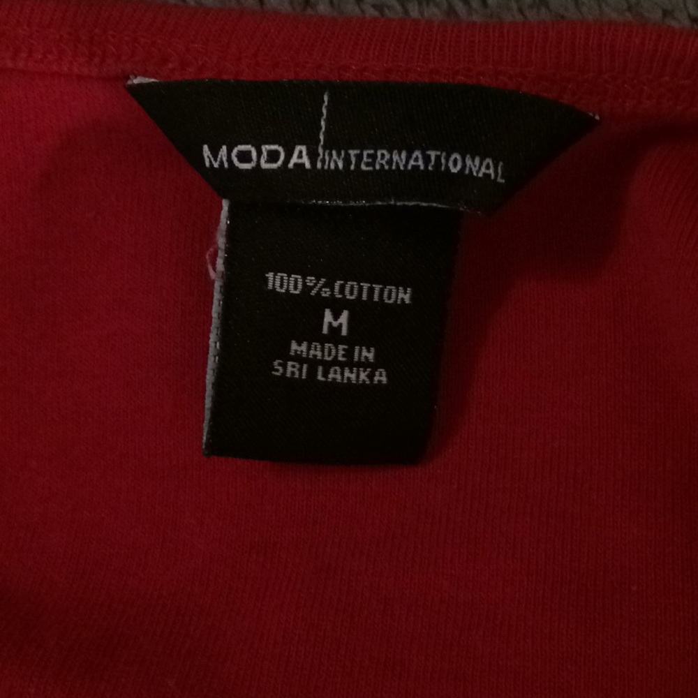 Moda International London Jean Halter Top Size Red - Picture 3 of 4